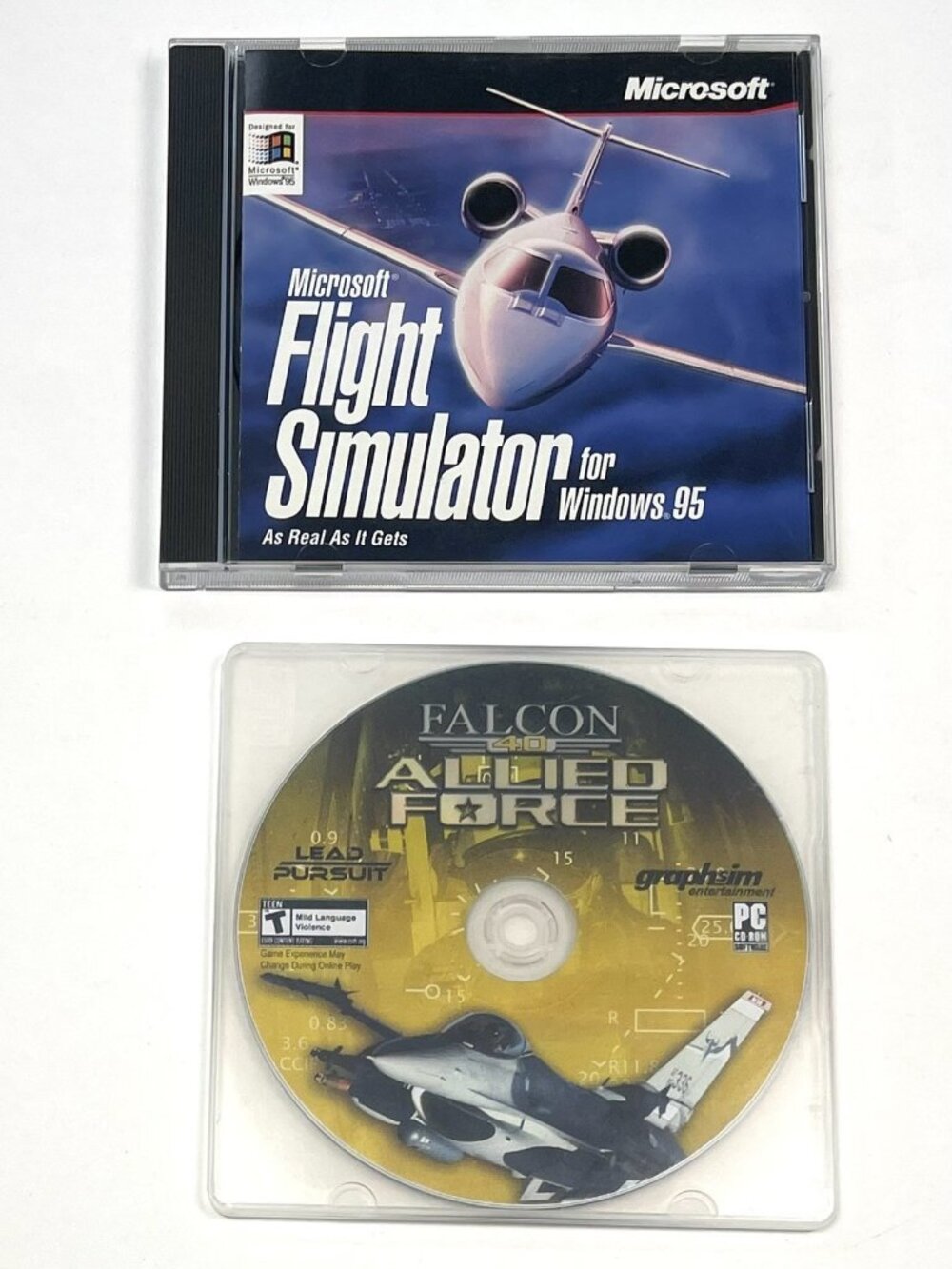 Lot 2 Flight Simulator PC CD-Rom Windows Games Microsoft Falcon 40 Allied Force